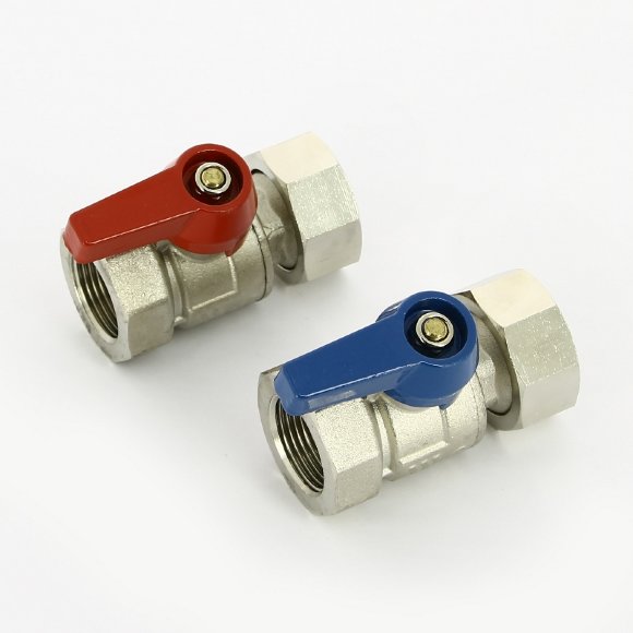 Комплект кранов шаровых UNI-FITT 1" x 3/4" с накидной гайкой и уплотнением (2 шт) Комплект кранов шаровых UNI-FITT 1" x 3/4" с накидной гайкой и уплотнением (2 шт)