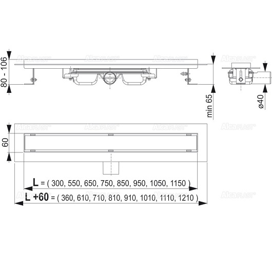 Желоб Alca Plast APZ 106- 650