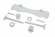 Комплект крепления крышки серии К/КУ к унитазу ( 1 планка+2 заглушки, винта, шайбы и гайки ) белый
