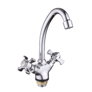 Смеситель Lucky Tap елочка лат.1/2", кер.,излив 20см, гайка KDM-2008B-01-61
