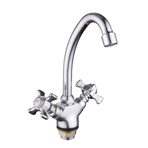 Смеситель Lucky Tap елочка лат.1/2", кер.,излив 20см, гайка KDM-2008B-01-61 Смеситель Lucky Tap елочка лат.1/2", кер.,излив 20см, гайка KDM-2008B-01-61