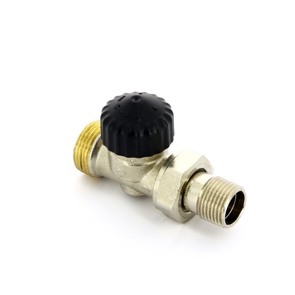 Вентиль термостатический НН UNI-FITT 1/2" х 3/4"EK никелированный с разъёмным соединением