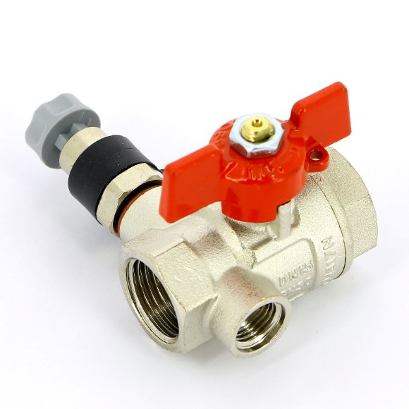 Кран шаровой ВВ с дренажным вентилем UNI-FITT 1/2" заглушка 1/4" бабочка Кран шаровой ВВ с дренажным вентилем UNI-FITT 1/2" заглушка 1/4" бабочка