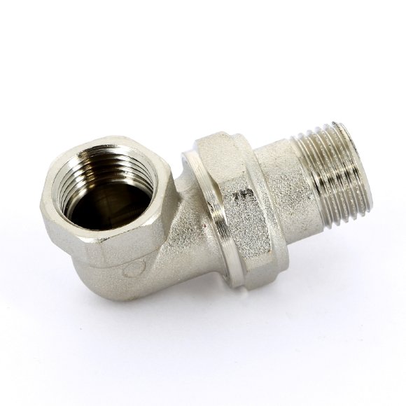 Разъемное соединение НВ никелированное с прокладкой O-ring UNI-FITT 1/2" угловое Разъемное соединение НВ никелированное с прокладкой O-ring UNI-FITT 1/2" угловое