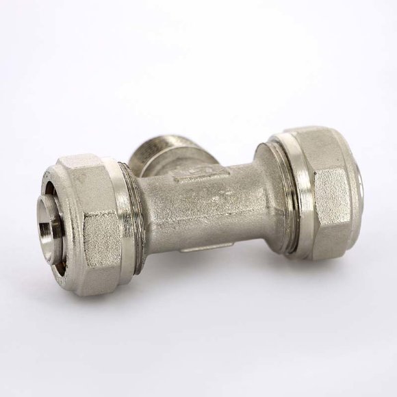 Тройник обжим-Н никелированный UNI-FITT 26х3/4"х26