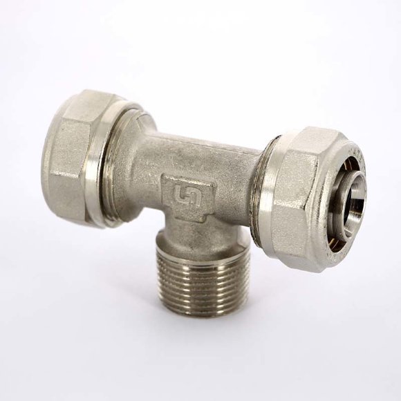 Тройник обжим-Н никелированный UNI-FITT 26х3/4"х26