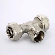 Тройник обжим-Н никелированный UNI-FITT 20х1/2"х20 Тройник обжим-Н никелированный UNI-FITT 20х1/2"х20