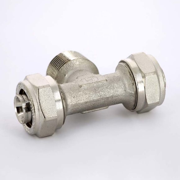 Тройник обжим-Н никелированный UNI-FITT 20х1/2"х20 Тройник обжим-Н никелированный UNI-FITT 20х1/2"х20