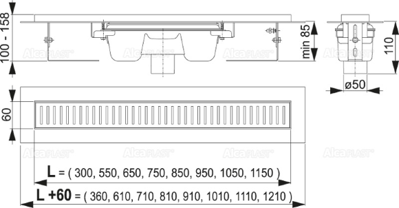 Желоб Alca Plast APZ 1001- 650 Желоб Alca Plast APZ 1001- 650
