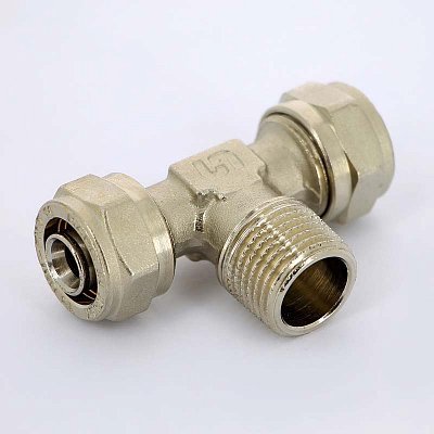 Тройник обжим-Н никелированный UNI-FITT 16х1/2"х16 Тройник обжим-Н никелированный UNI-FITT 16х1/2"х16