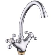 Смеситель Lucky Tap елочка 1/2", кер., излив 20см, гайка, KDM-2008S-01-69 Смеситель Lucky Tap елочка 1/2", кер., излив 20см, гайка, KDM-2008S-01-69