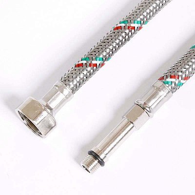 Гибкая подводка для смесителя UNI-FITT МL10х1 - 1/2" 50 см оплетка из нержавеющей стали Гибкая подводка для смесителя UNI-FITT МL10х1 - 1/2" 50 см оплетка из нержавеющей стали