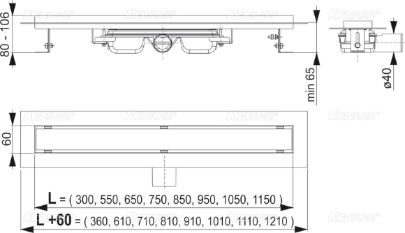 Желоб Alca Plast APZ 106- 550 Желоб Alca Plast APZ 106- 550