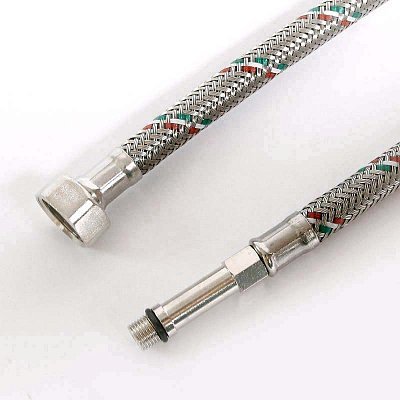 Гибкая подводка для смесителя UNI-FITT МL10х1 - 1/2" 60 см оплетка из нержавеющей стали Гибкая подводка для смесителя UNI-FITT МL10х1 - 1/2" 60 см оплетка из нержавеющей стали