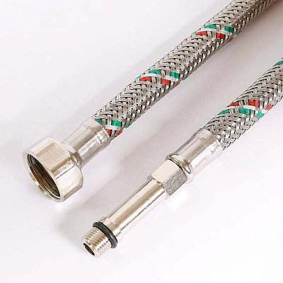 Гибкая подводка для смесителя UNI-FITT МL10х1 - 1/2" 40 см оплетка из нержавеющей стали Гибкая подводка для смесителя UNI-FITT МL10х1 - 1/2" 40 см оплетка из нержавеющей стали
