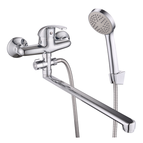 Смеситель Lucky Tap д/ванны лат. d40, дивертер, L-излив 35см BBO-4026X-35L-49