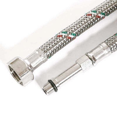 Гибкая подводка для смесителя UNI-FITT МL10х1 - 1/2" 30 см оплетка из нержавеющей стали Гибкая подводка для смесителя UNI-FITT МL10х1 - 1/2" 30 см оплетка из нержавеющей стали