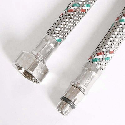Гибкая подводка для смесителя UNI-FITT М10х1 - 1/2" 120 см оплетка из нержавеющей стали Гибкая подводка для смесителя UNI-FITT М10х1 - 1/2" 120 см оплетка из нержавеющей стали