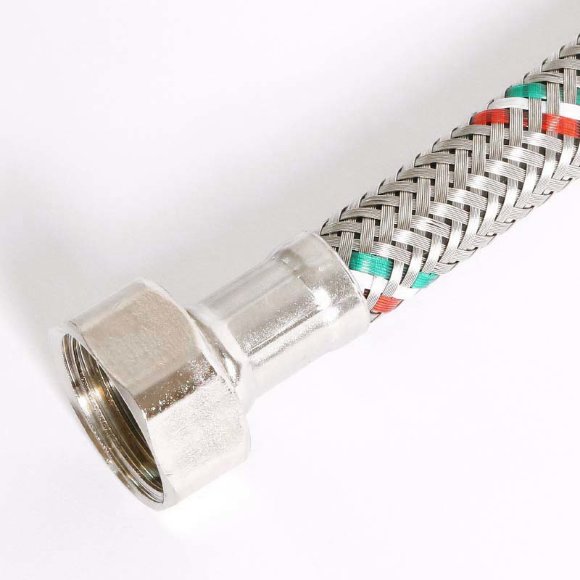 Гибкая подводка для смесителя UNI-FITT М10х1 - 1/2" 120 см оплетка из нержавеющей стали Гибкая подводка для смесителя UNI-FITT М10х1 - 1/2" 120 см оплетка из нержавеющей стали