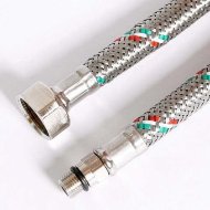 Гибкая подводка для смесителя UNI-FITT М10х1 - 1/2" 50 см оплетка из нержавеющей стали Гибкая подводка для смесителя UNI-FITT М10х1 - 1/2" 50 см оплетка из нержавеющей стали