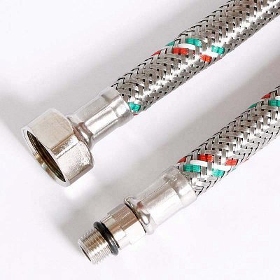 Гибкая подводка для смесителя UNI-FITT М10х1 - 1/2" 50 см оплетка из нержавеющей стали Гибкая подводка для смесителя UNI-FITT М10х1 - 1/2" 50 см оплетка из нержавеющей стали