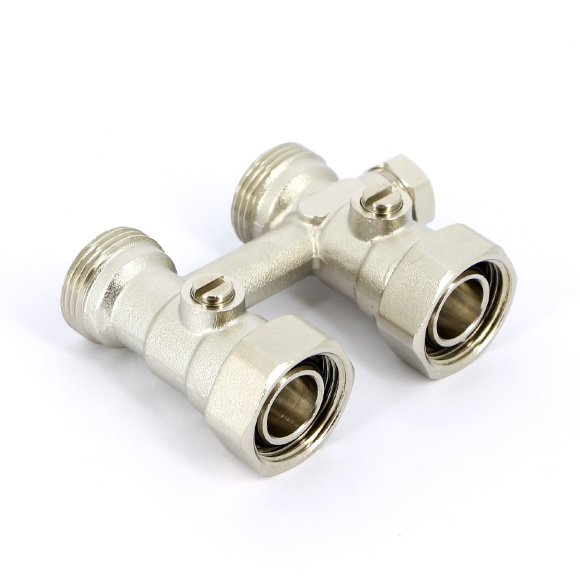 Узел радиаторный со встроенными кранами НВ UNI-FITT 3/4"EK х 3/4"EK с байпасом