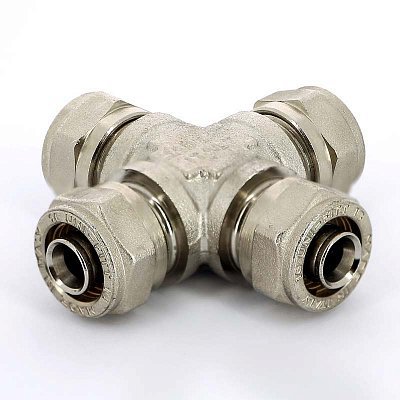 Крестовина обжим никелированная UNI-FITT 16