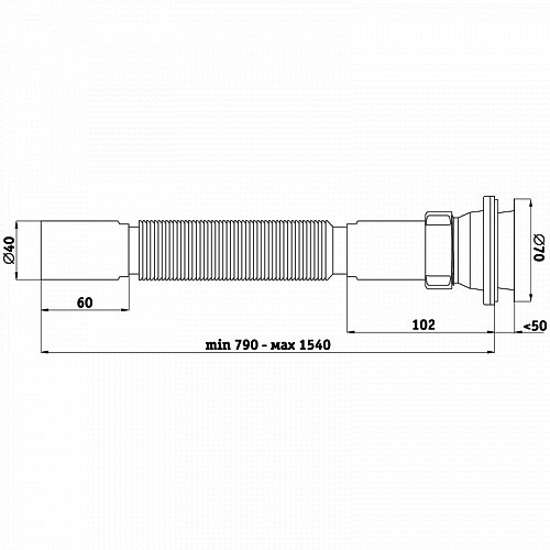 G114 Сифон гофрированный удлинённый1 1/2"*40 Z G114 Сифон гофрированный удлинённый1 1/2"*40 Z