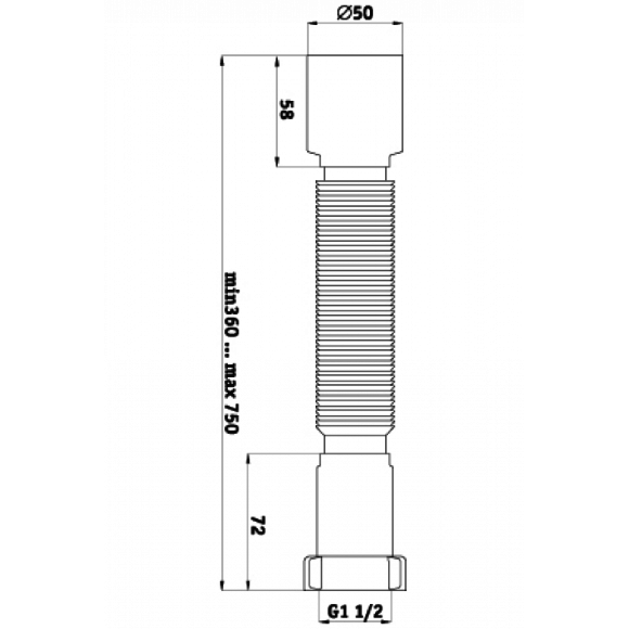 К 105 Гибкая труба 50 1 1/2" К 105 Гибкая труба 50 1 1/2"
