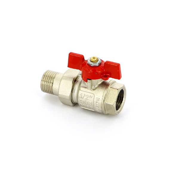 Кран шаровой НВ 1/2" UNI-FITT полнопроходной бабочка с разъемным соединением