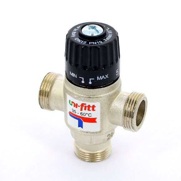 Клапан Н термосмесительный 35-60?С UNI-FITT 3/4" боковое смешение