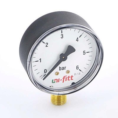 Манометр радиальный 1/2" UNI-FITT 6 бар 80 мм Манометр радиальный 1/2" UNI-FITT 6 бар 80 мм