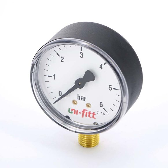 Манометр радиальный 1/4" UNI-FITT 6 бар 50 мм Манометр радиальный 1/4" UNI-FITT 6 бар 50 мм