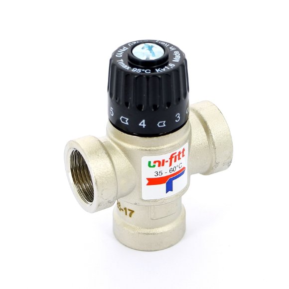 Клапан В термосмесительный 35-60?С UNI-FITT 3/4" боковое смешение