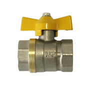Кран шаровый для газа 3/4" в/в бабочка (1/12) Кран шаровый для газа 3/4" в/в бабочка (1/12)