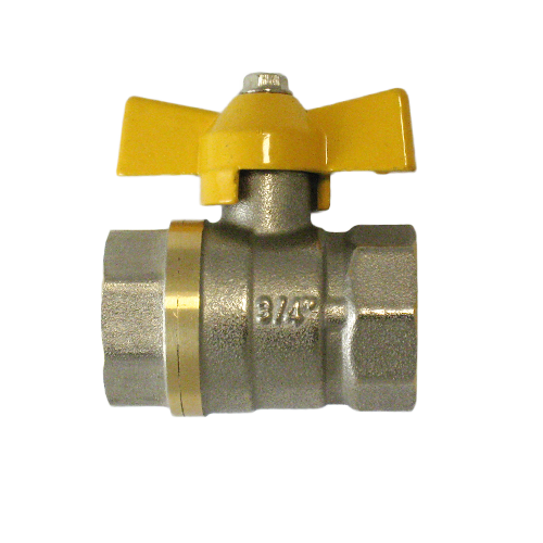 Кран шаровый для газа 3/4" в/в бабочка (1/12) Кран шаровый для газа 3/4" в/в бабочка (1/12)