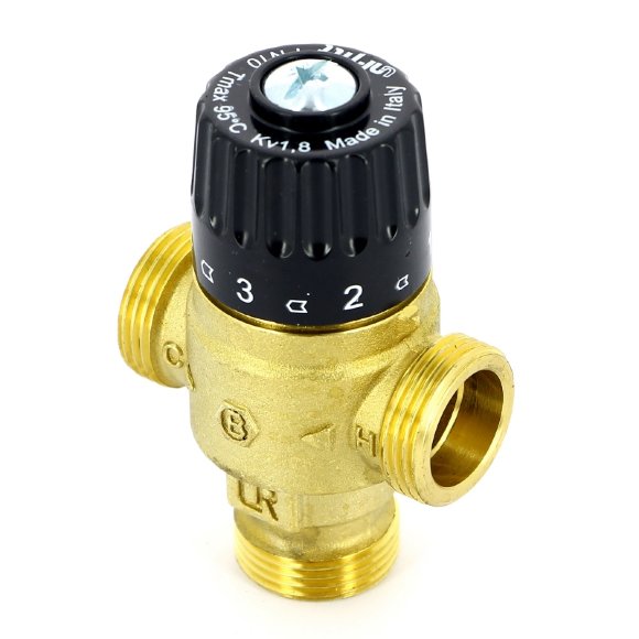 Клапан Н термосмесительный UNI-FITT 3/4" 30-65?С, смешение в центр, латунный