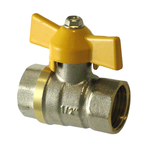 Кран шаровый для газа 1/2" в/в бабочка (1/12) Кран шаровый для газа 1/2" в/в бабочка (1/12)