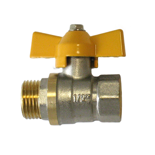 Кран шаровый для газа 1/2" в/н бабочка (1/12) Кран шаровый для газа 1/2" в/н бабочка (1/12)
