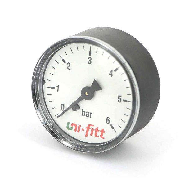 Манометр аксиальный 1/4" UNI-FITT 6 бар 50 мм Манометр аксиальный 1/4" UNI-FITT 6 бар 50 мм