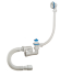 ОРИО сифон для ванны 1 1/2 х 40, регулируемый, с пластиковой решеткой D-70мм, с переливом и гибкой т