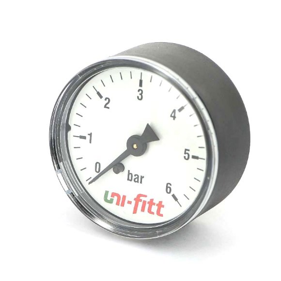 Манометр аксиальный 1/4" UNI-FITT 6 бар 63 мм Манометр аксиальный 1/4" UNI-FITT 6 бар 63 мм