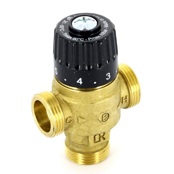 Клапан Н термосмесительный UNI-FITT 3/4" 30-65°С, Kvs 2,3 смешение в центр Клапан Н термосмесительный UNI-FITT 3/4" 30-65°С, Kvs 2,3 смешение в центр