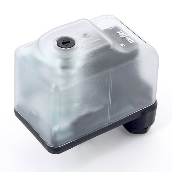 Реле давления UNI-FITT PM 5 с накидной гайкой 1/4", 1-5 бар, в прозрачном корпусе с градуированной ш