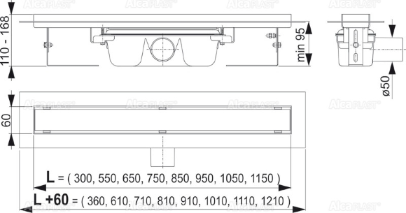Желоб Alca Plast APZ 6-1150 Желоб Alca Plast APZ 6-1150