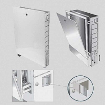 Шкаф коллекторный металлический встраиваемый UNI-FITT 494х670-760х125-195 Шкаф коллекторный металлический встраиваемый UNI-FITT 494х670-760х125-195