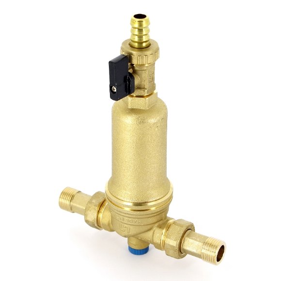 Фильтр промывной Uni-Fitt ВН 1/2" х 3/4" с редукц. соед., со сливным шаровым краном и манометром