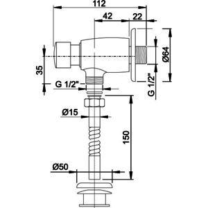 Кран для писсуара кнопочный Alca Plast ATS001 Кран для писсуара кнопочный Alca Plast ATS001