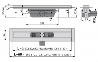 Желоб Alca Plast APZ 6- 300
