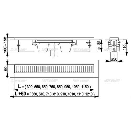 Желоб Alca Plast APZ 1001- 300 Желоб Alca Plast APZ 1001- 300